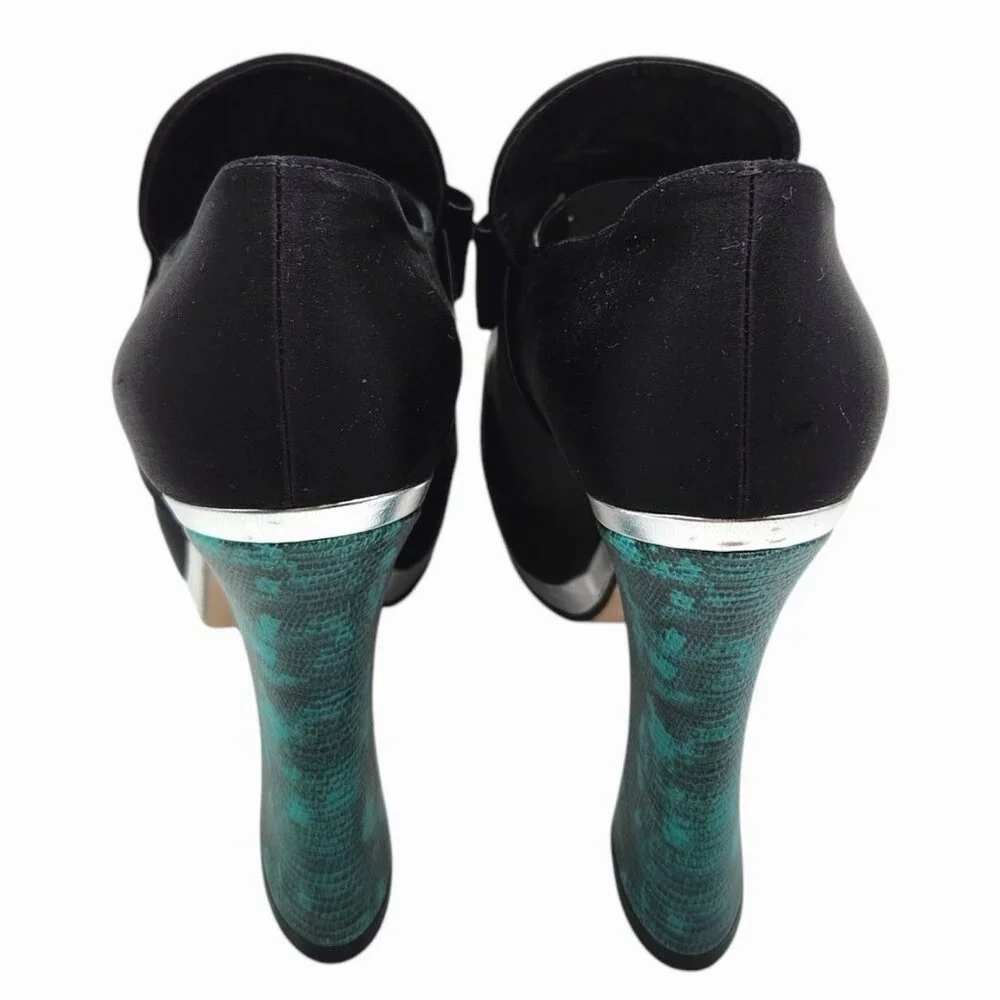 Archival MIU MIU Runway 2012 Club Shoes Bow Front Platform Booties 37.5 7.5 VTG